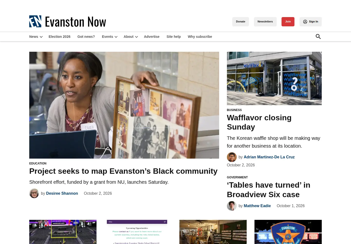 Screenshot of evanstonnow.com