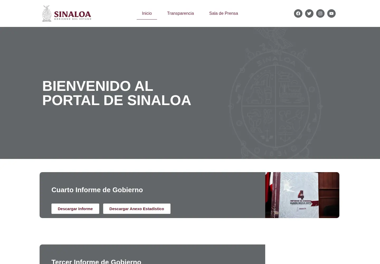 Screenshot of sinaloa.gob.mx