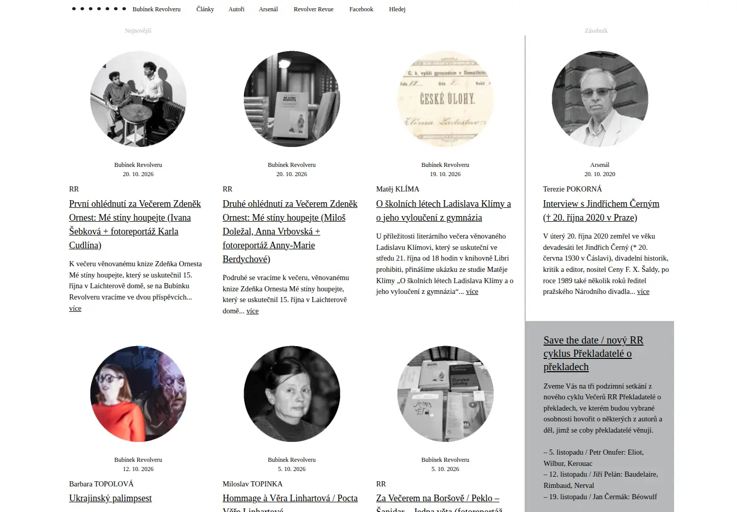 Screenshot of bubinekrevolveru.cz