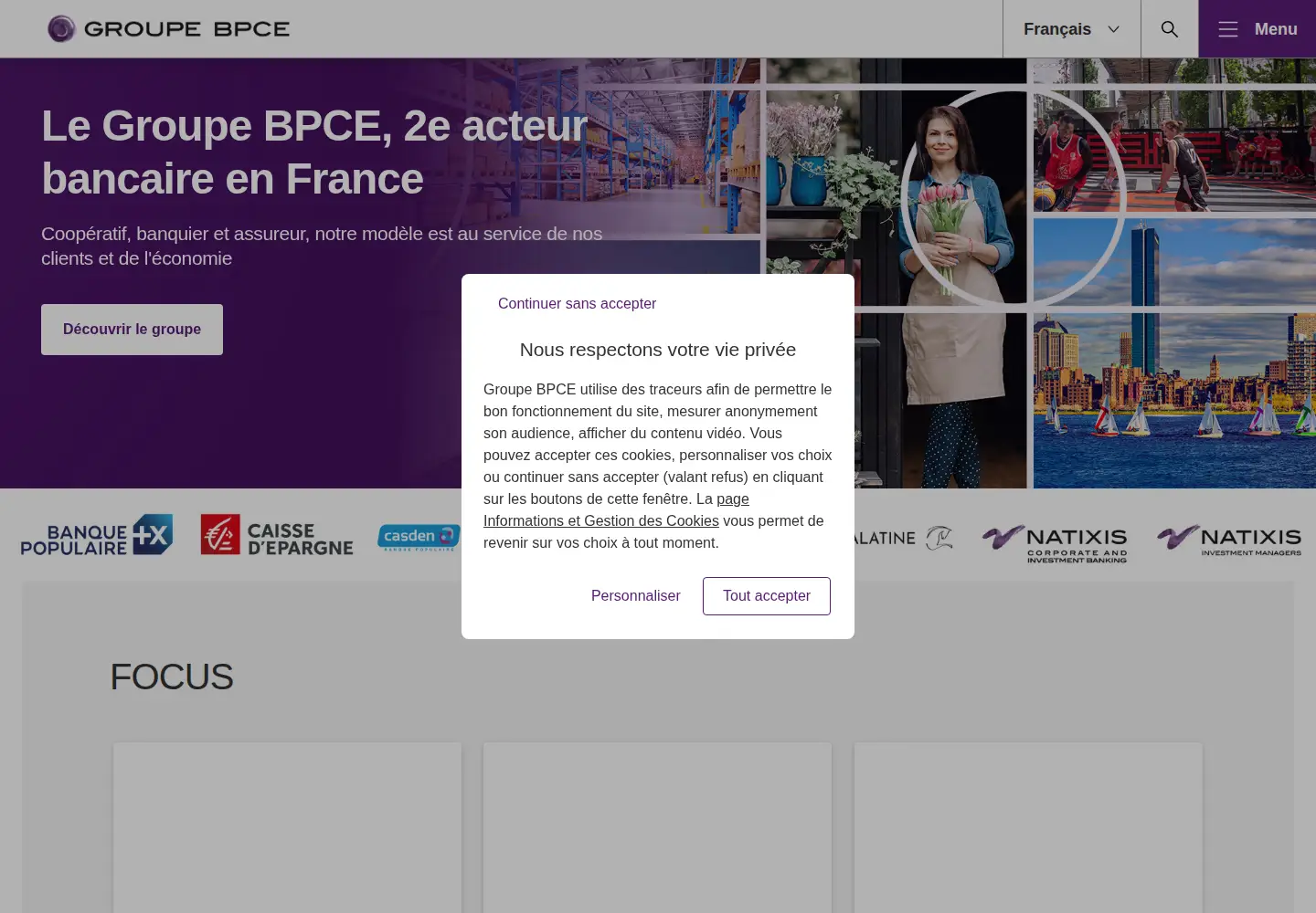 Screenshot of bpce.fr