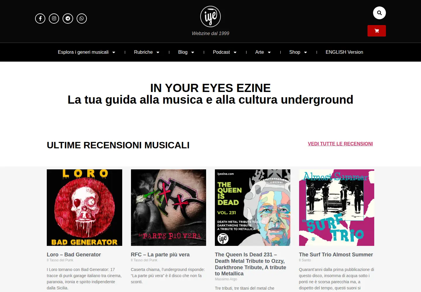 Screenshot of iyezine.com
