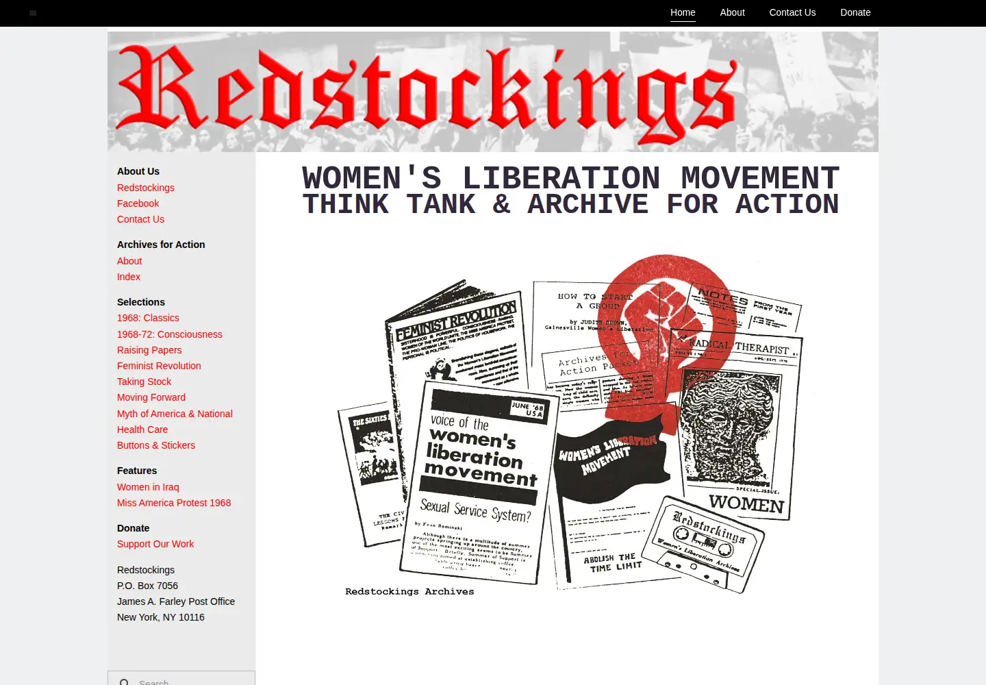 Screenshot of redstockings.org
