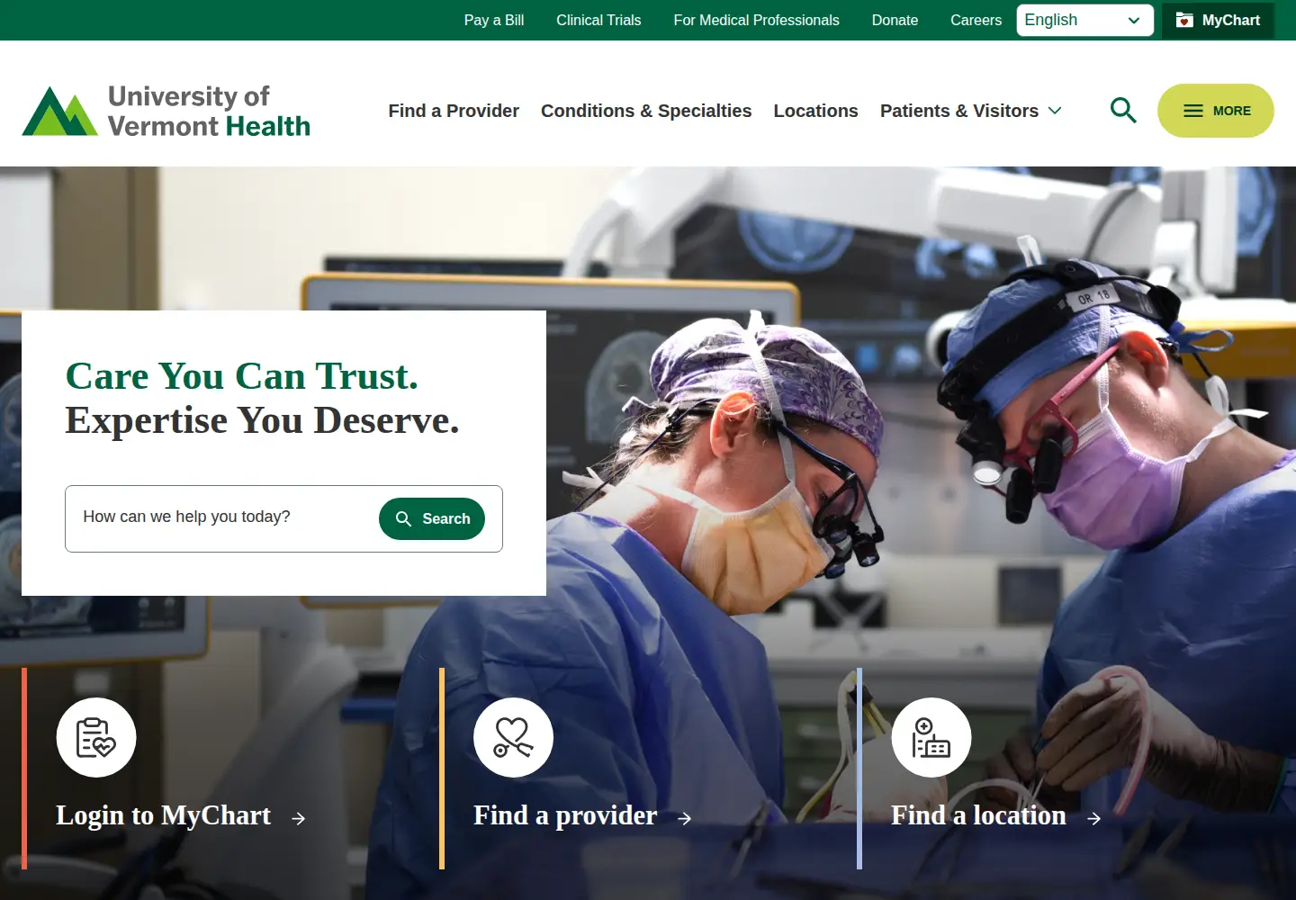 Screenshot of uvmhealth.org