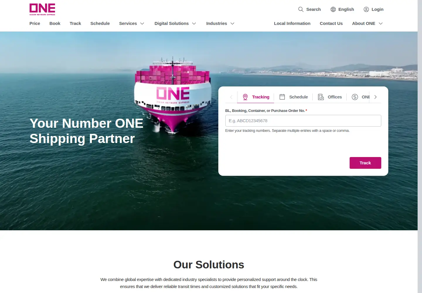 Screenshot of one-line.com