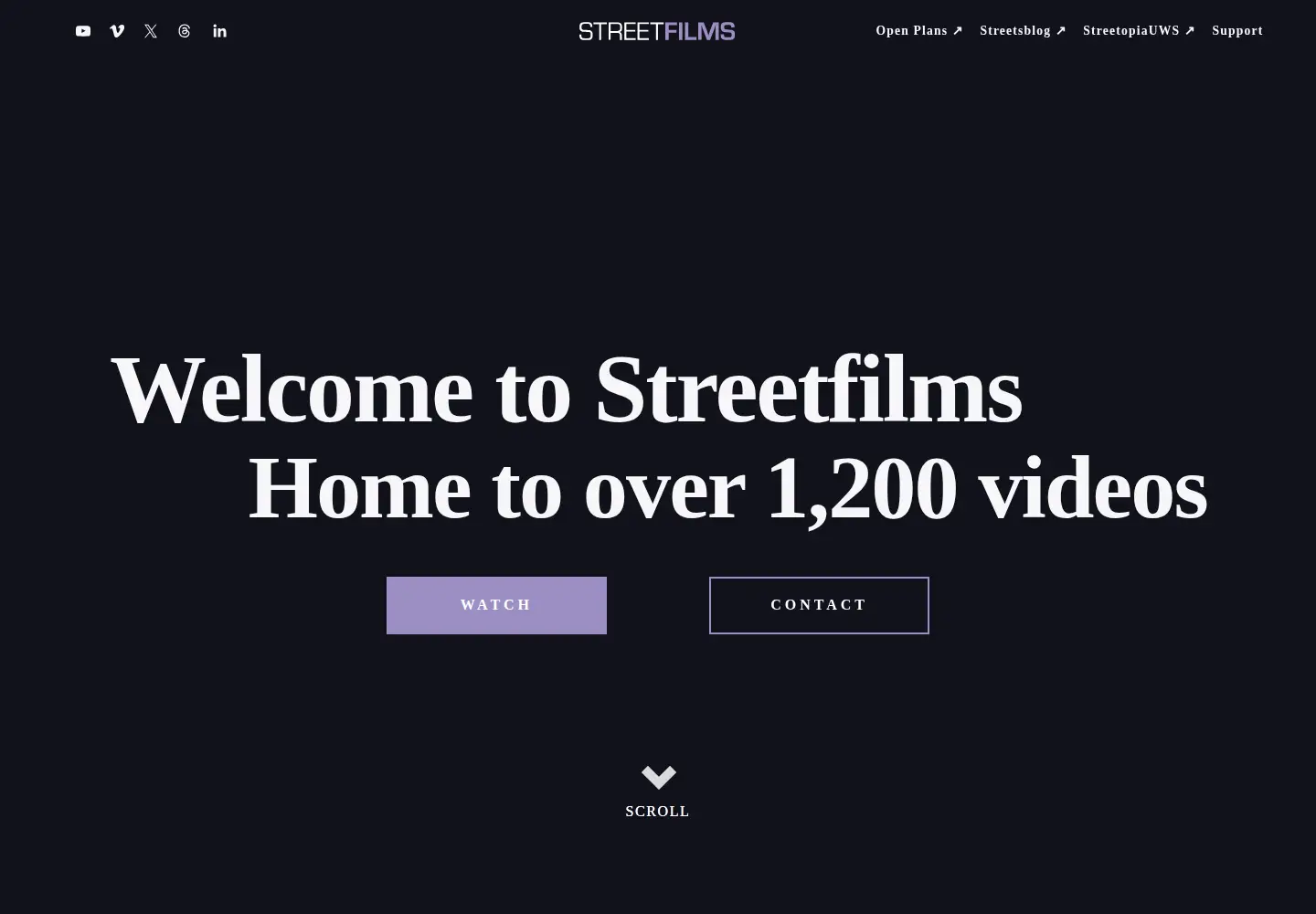 Screenshot of streetfilms.org