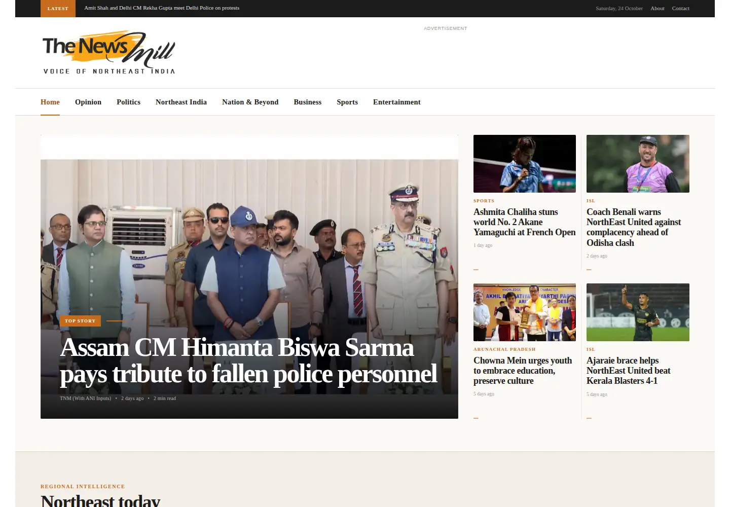 Captured homepage of thenewsmill.com in the current scan