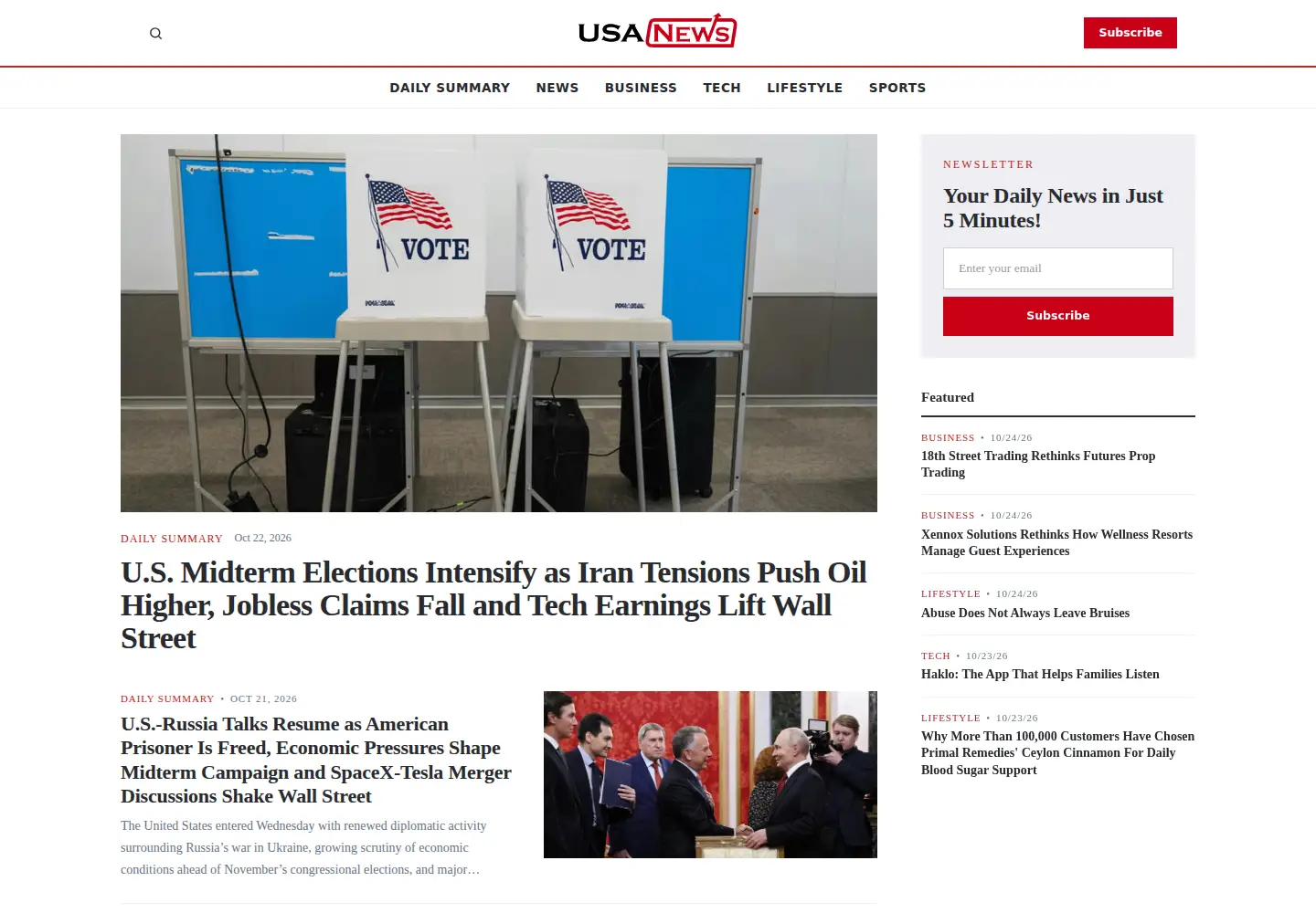 Screenshot of usanews.com