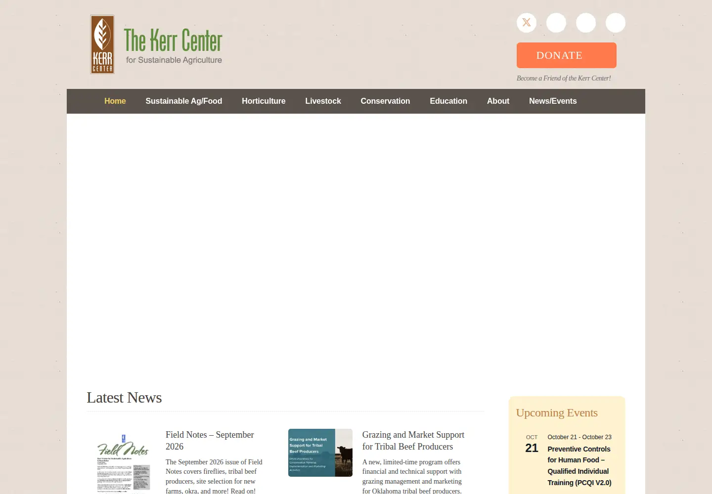 Captured homepage of kerrcenter.com in the current scan
