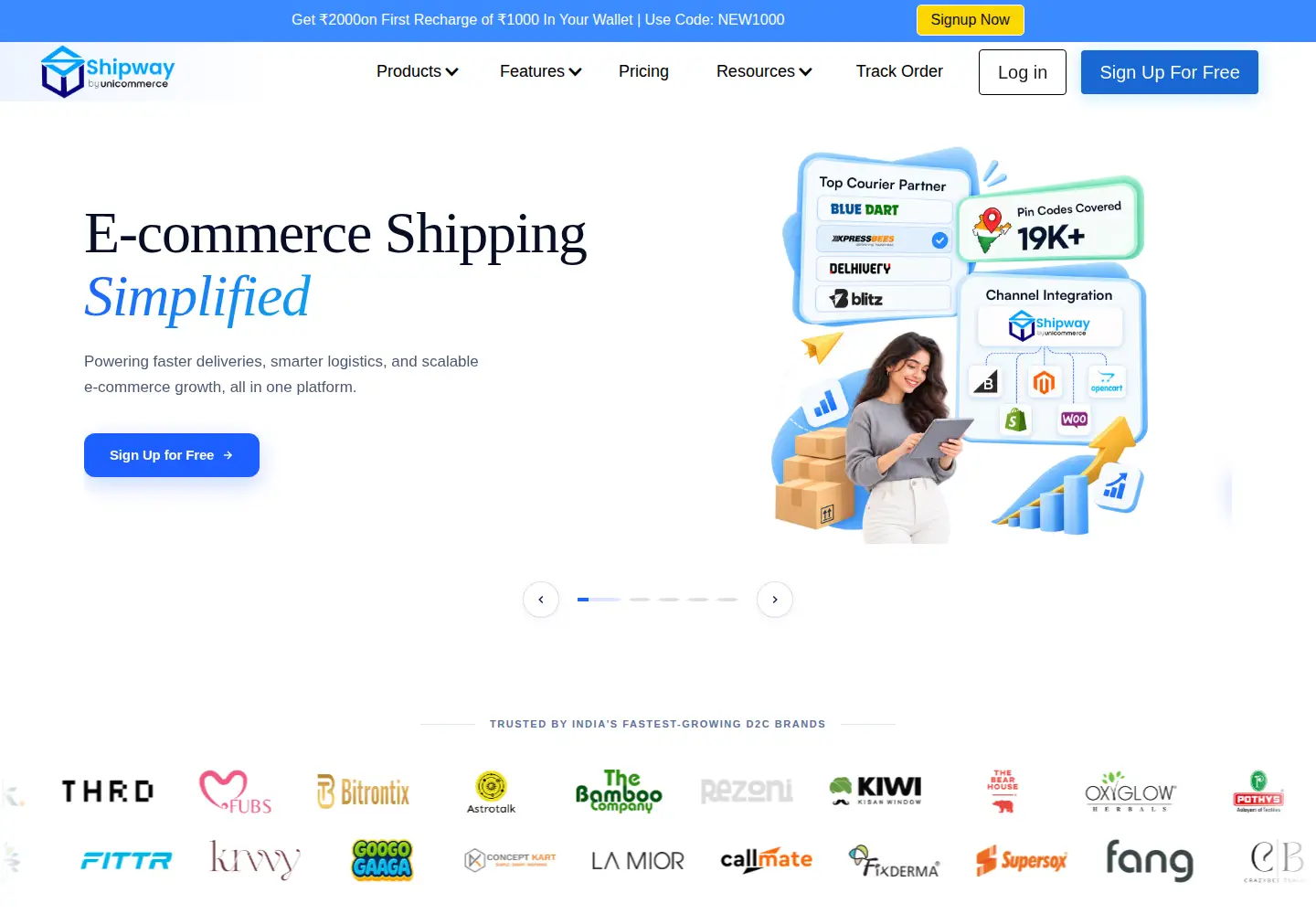 Captured homepage of shipway.com in the current scan