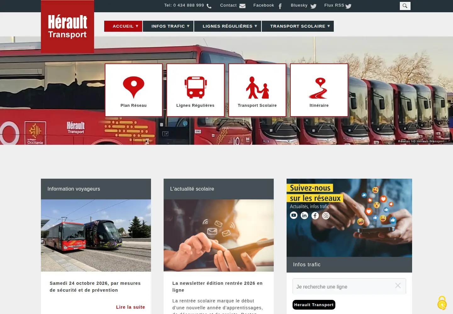 Captured homepage of herault-transport.fr in the current scan