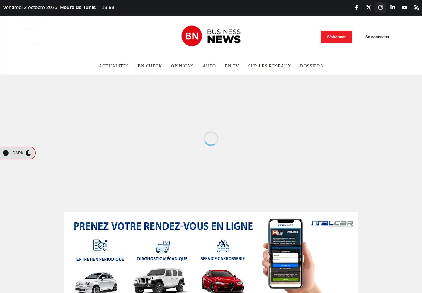 Screenshot of businessnews.com.tn