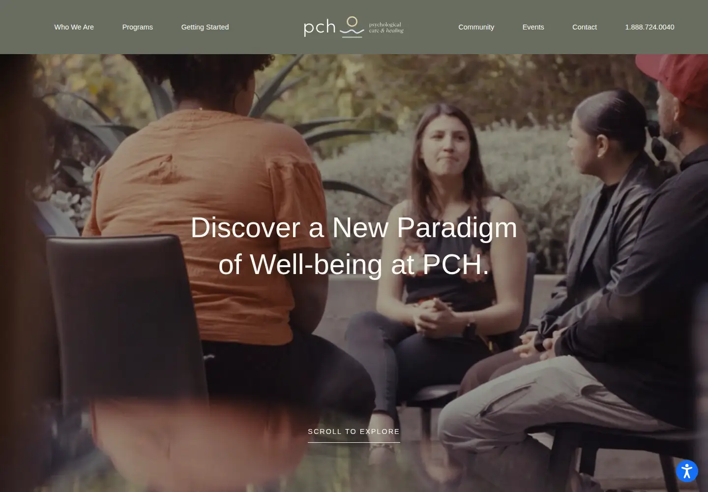Captured homepage of pchtreatment.com in the current scan