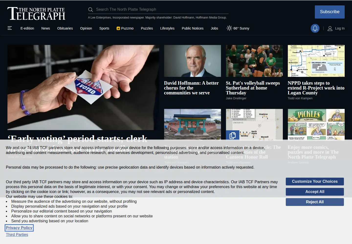 Screenshot of nptelegraph.com