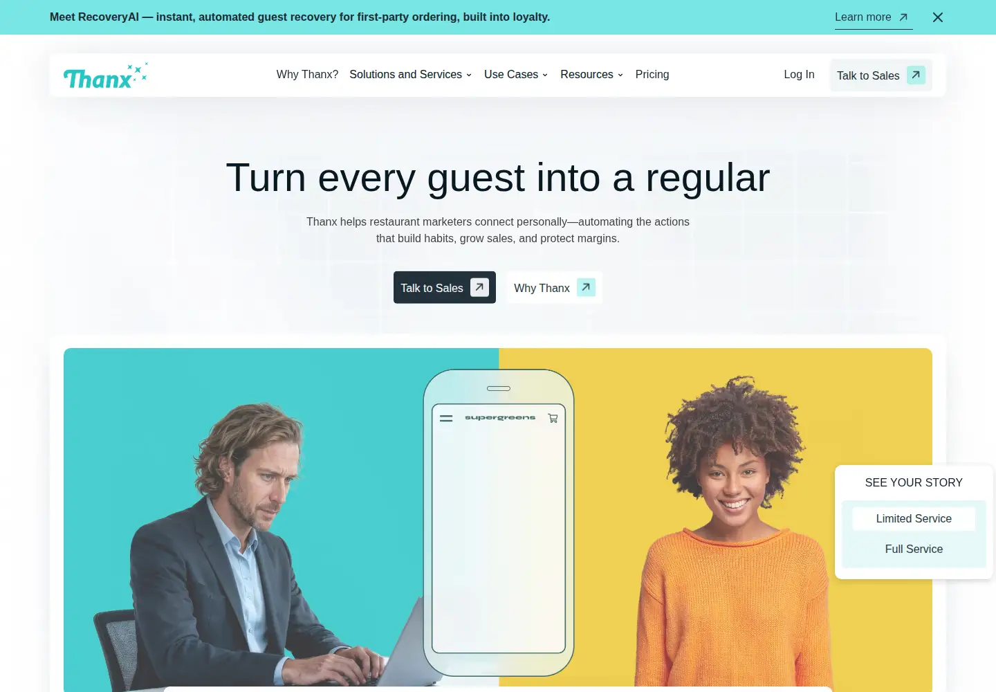 Screenshot of thanx.com