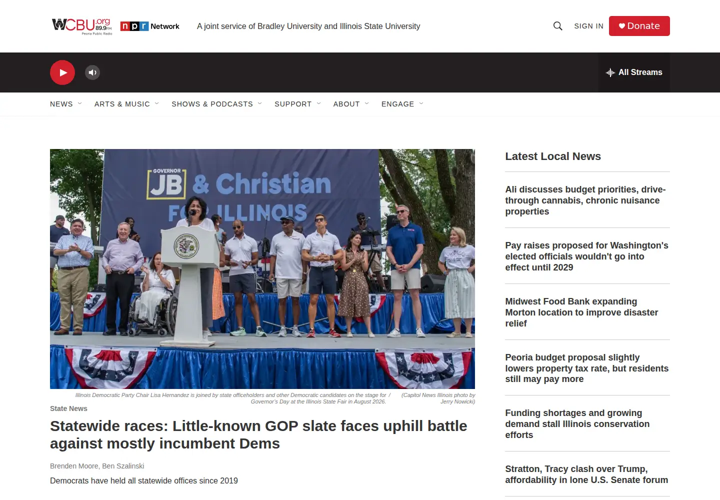 Screenshot of peoriapublicradio.org