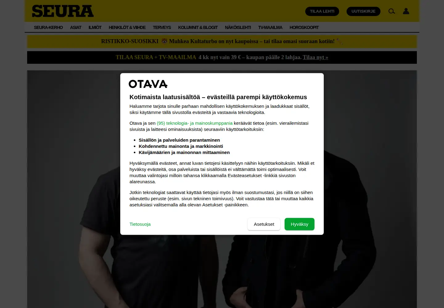 Screenshot of seura.fi