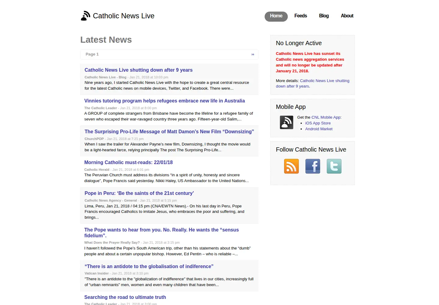 Screenshot of catholicnewslive.com