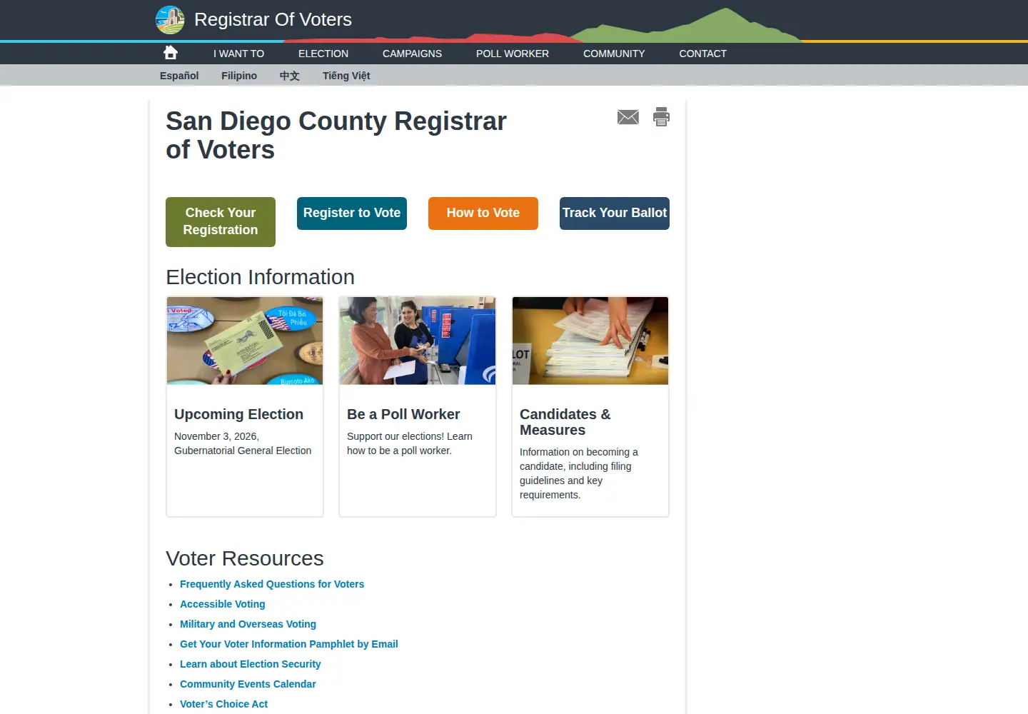 Screenshot of sdvote.com