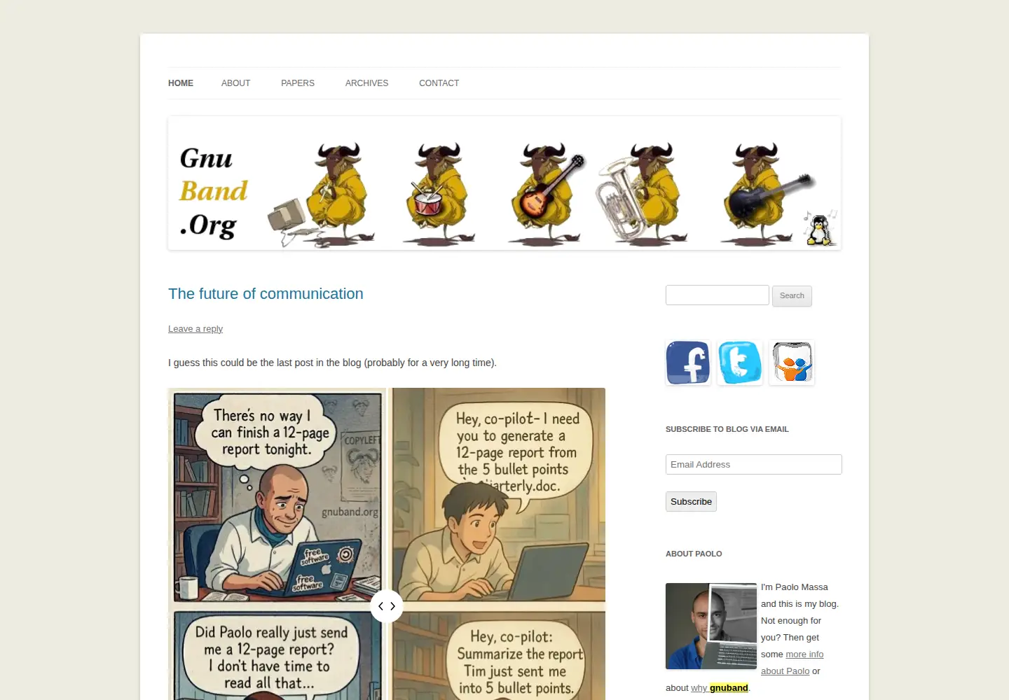 Screenshot of gnuband.org