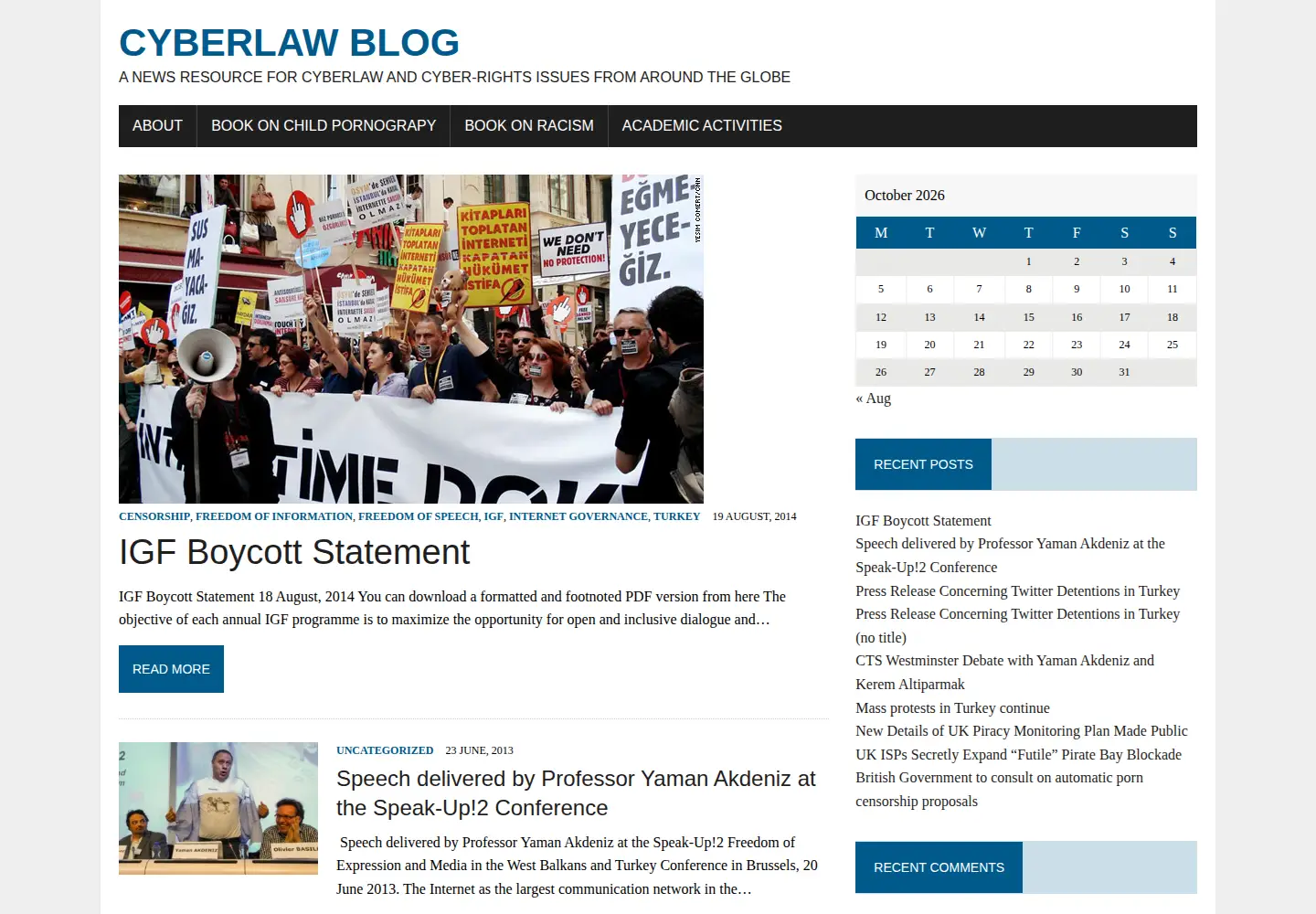 Screenshot of cyberlaw.org.uk