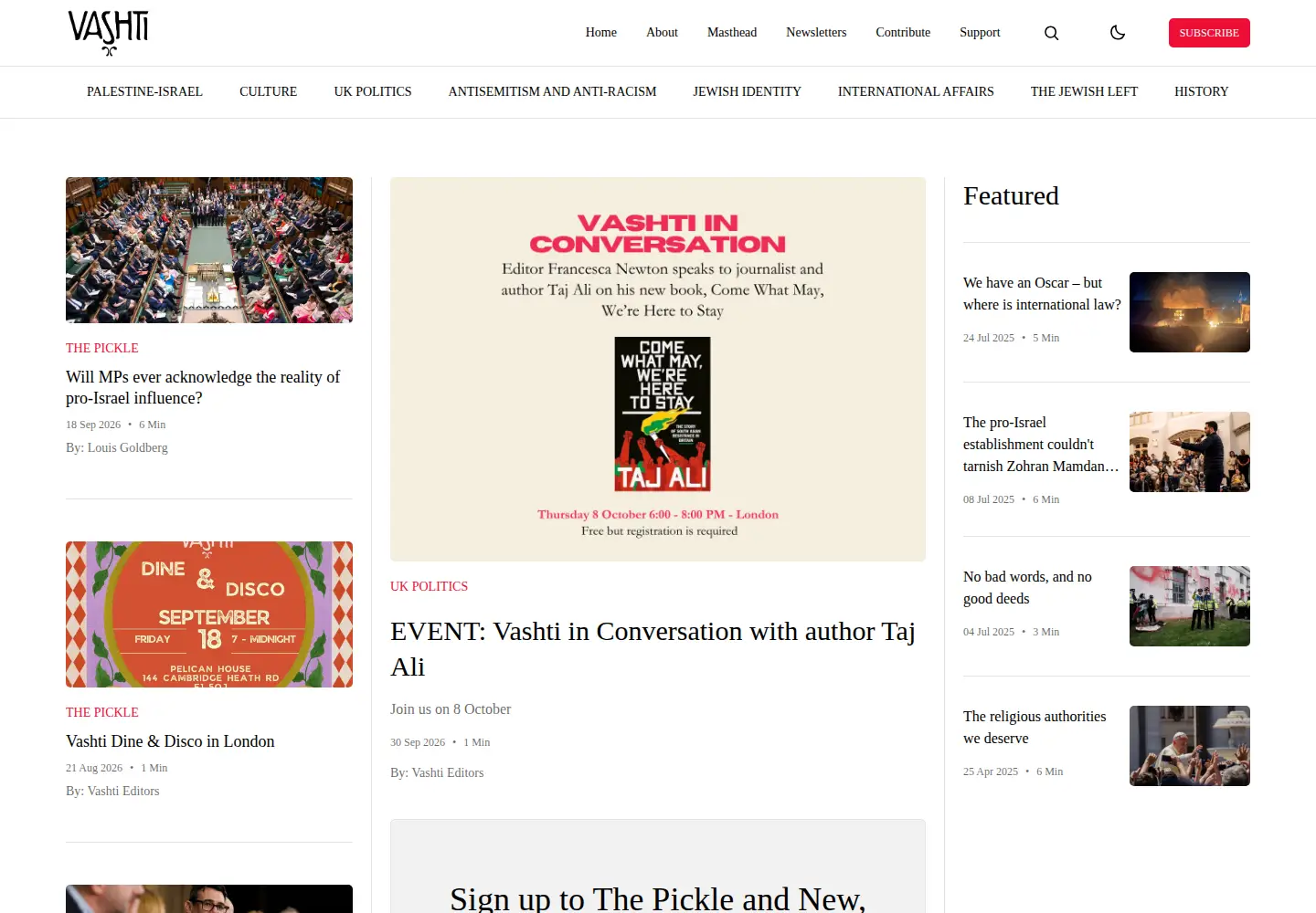 Captured homepage of vashtimedia.com in the current scan