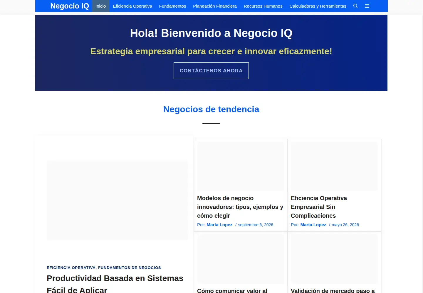 Screenshot of negocioiq.com