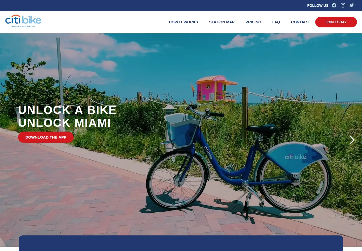 Captured homepage of citibikemiami.com in the current scan