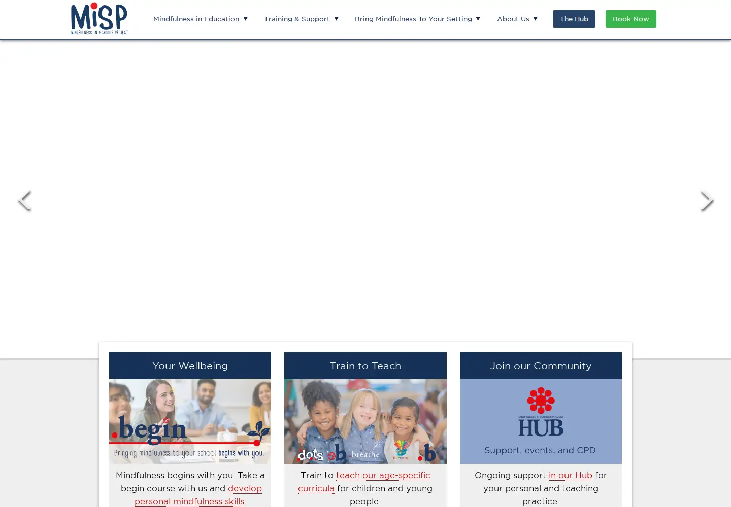 Screenshot of mindfulnessinschools.org