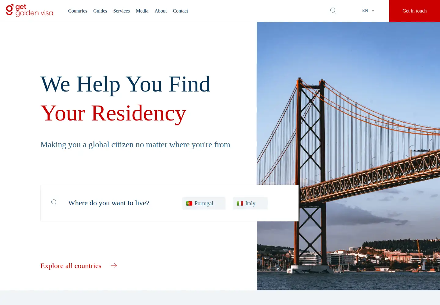 Screenshot of getgoldenvisa.com
