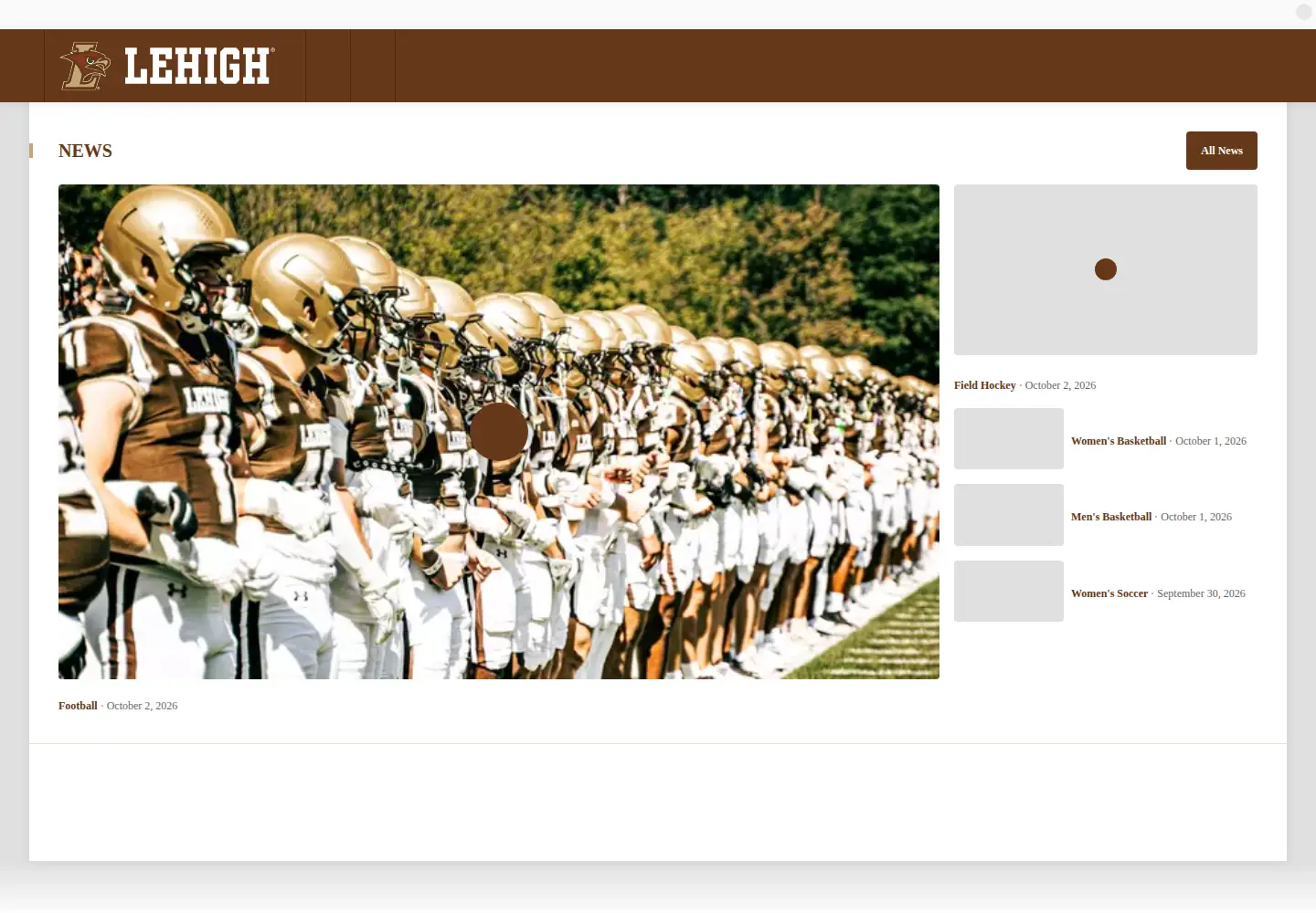 Screenshot of lehighsports.com