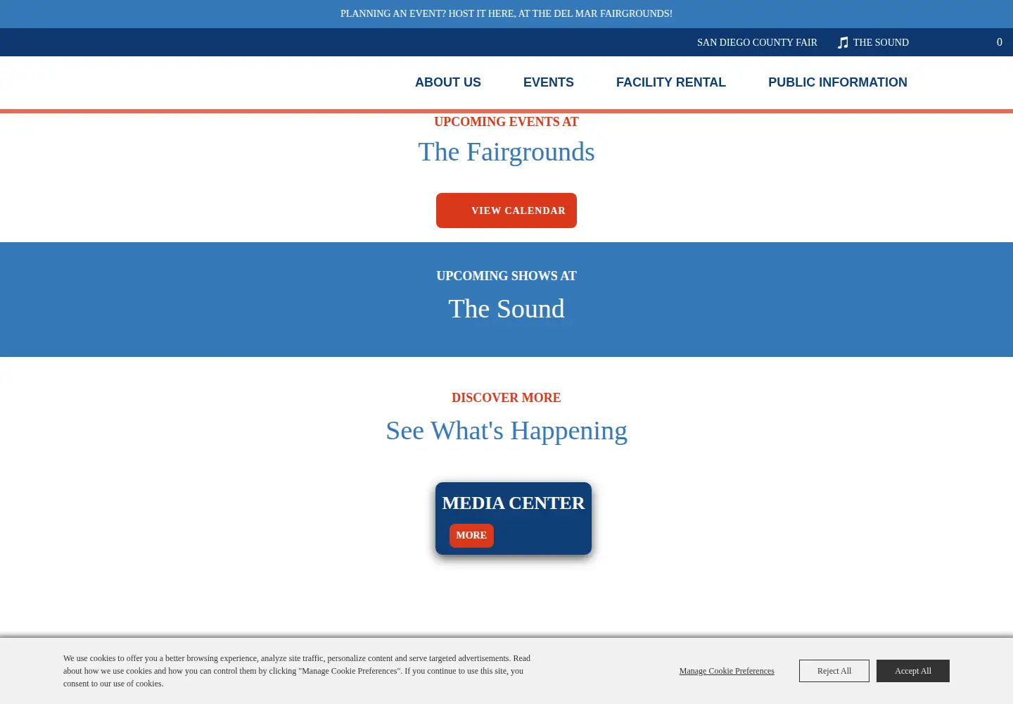 Screenshot of delmarfairgrounds.com from the current report