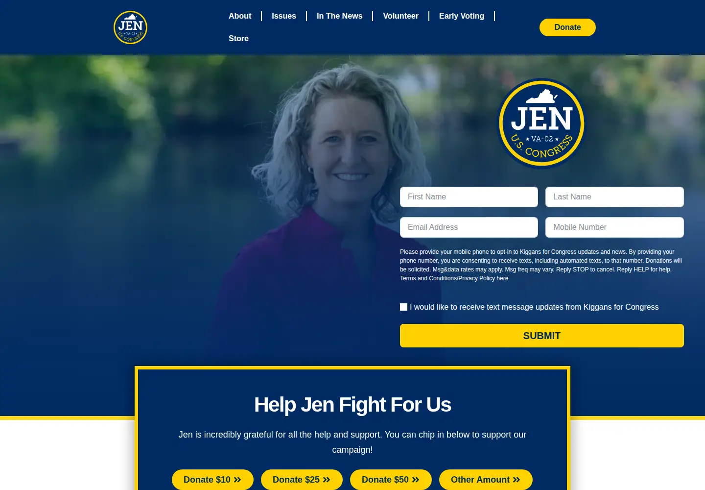 Screenshot of jenforcongress.com