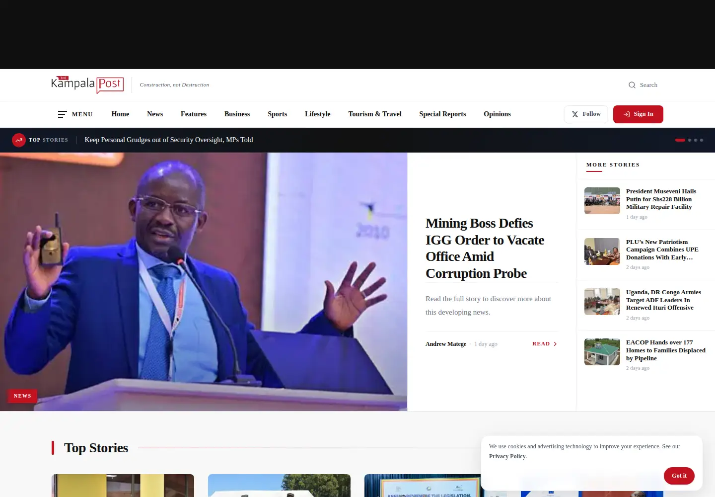 Screenshot of kampalapost.com