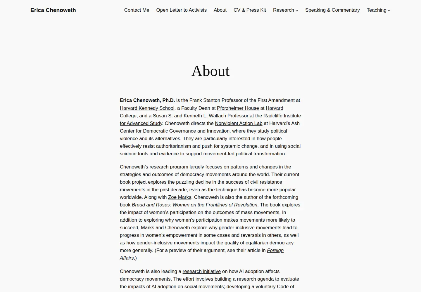Screenshot of ericachenoweth.com