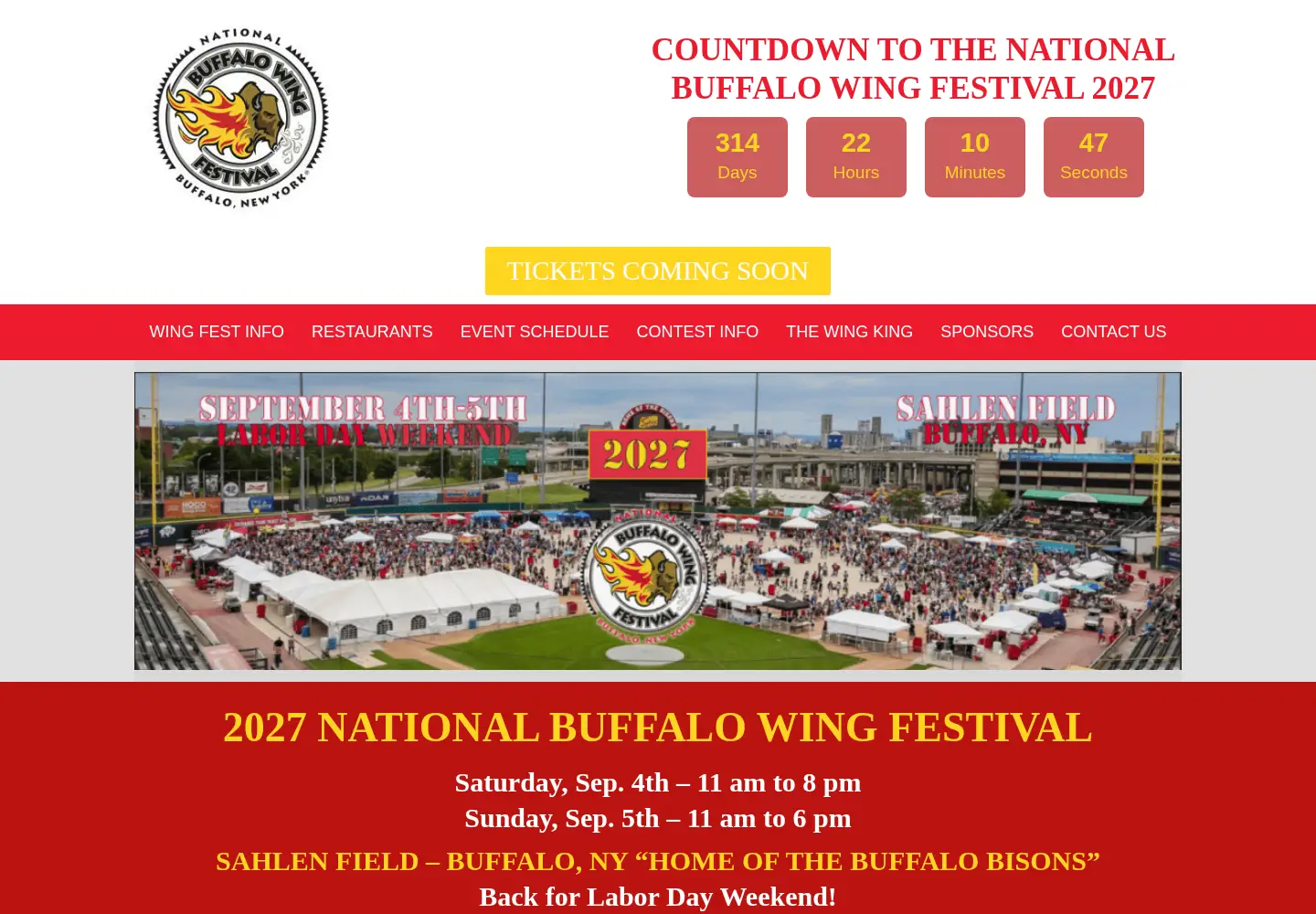 Captured homepage of buffalowing.com in the current scan