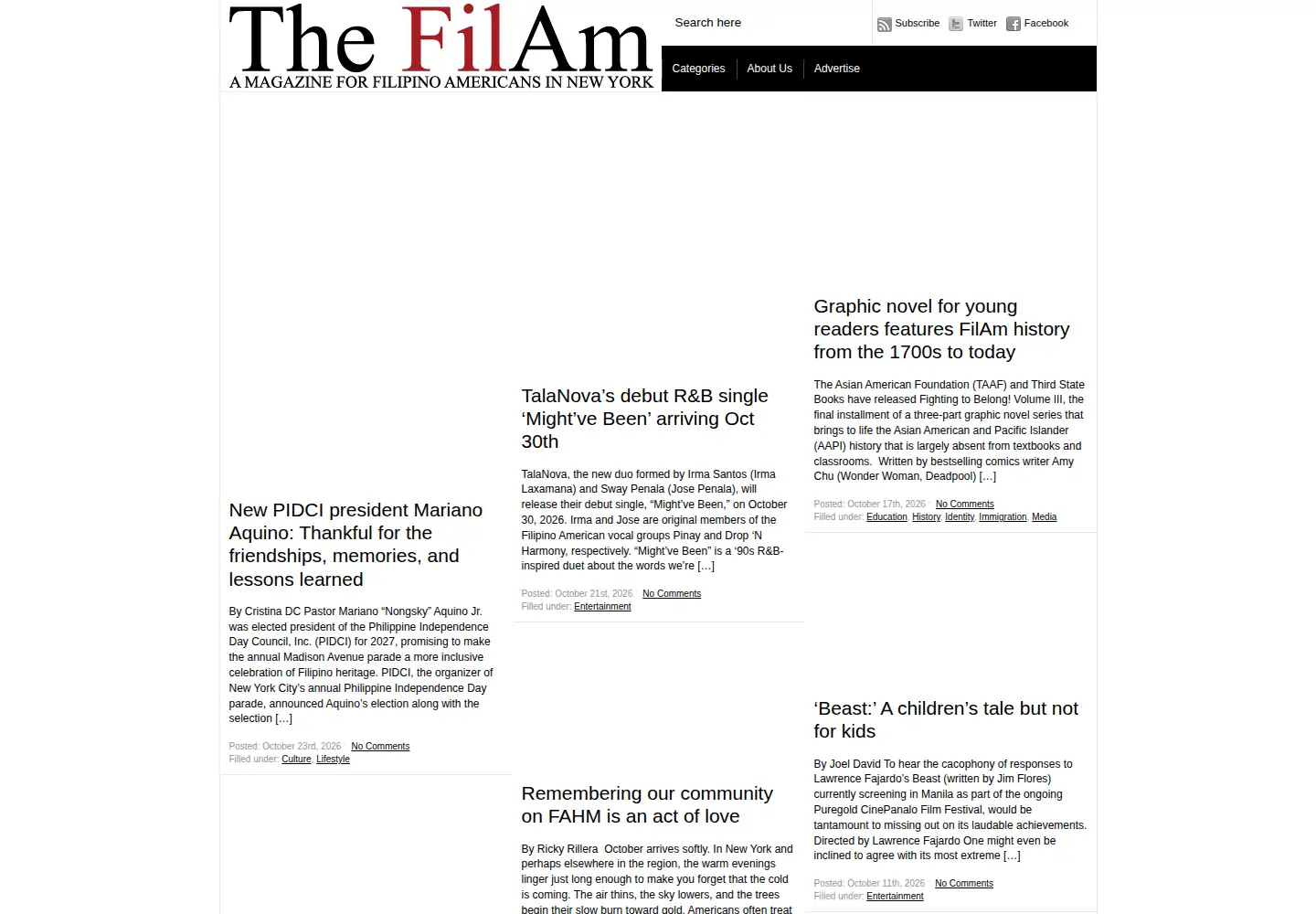 Captured homepage of thefilam.net in the current scan