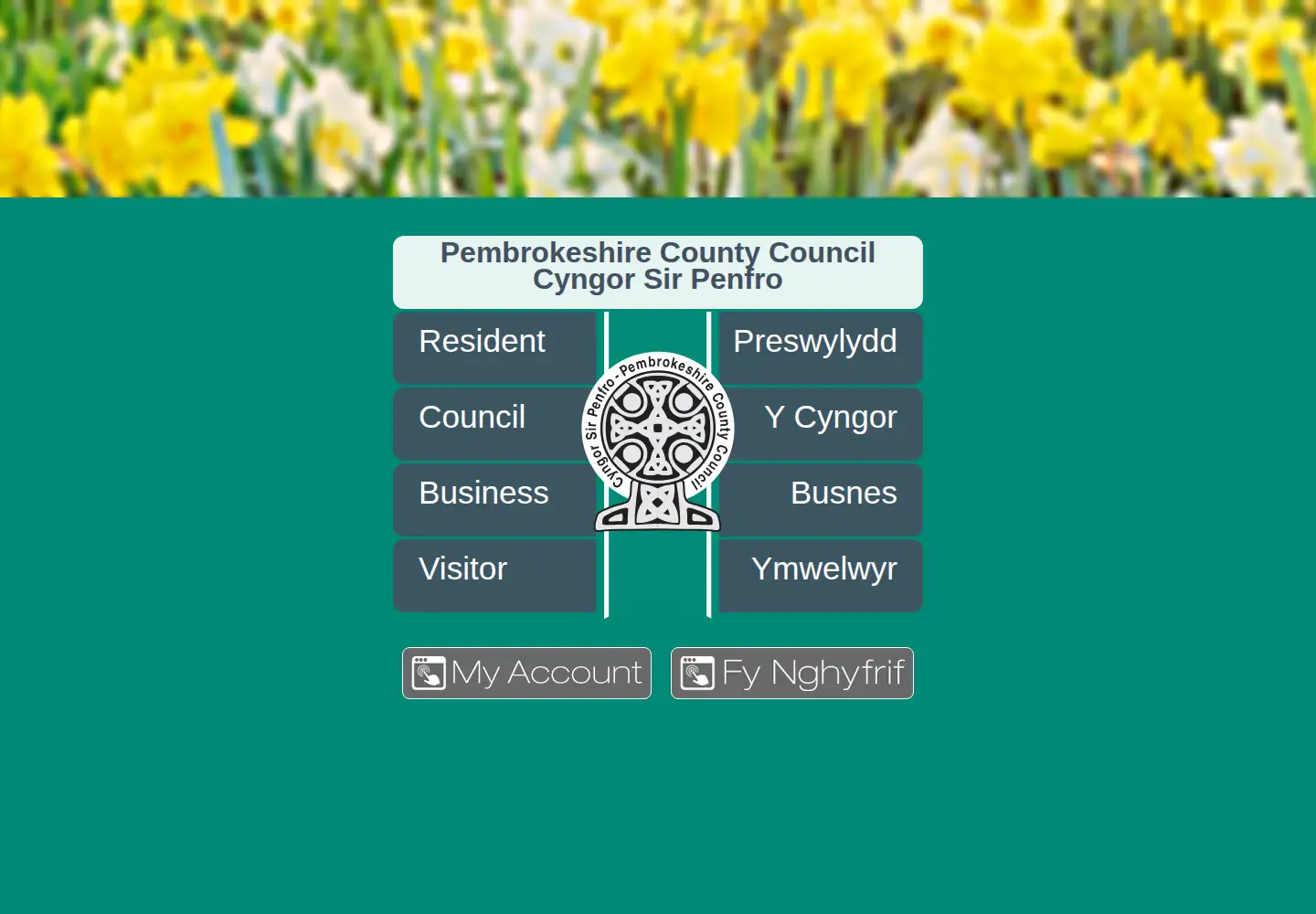 Screenshot of pembrokeshire.gov.uk