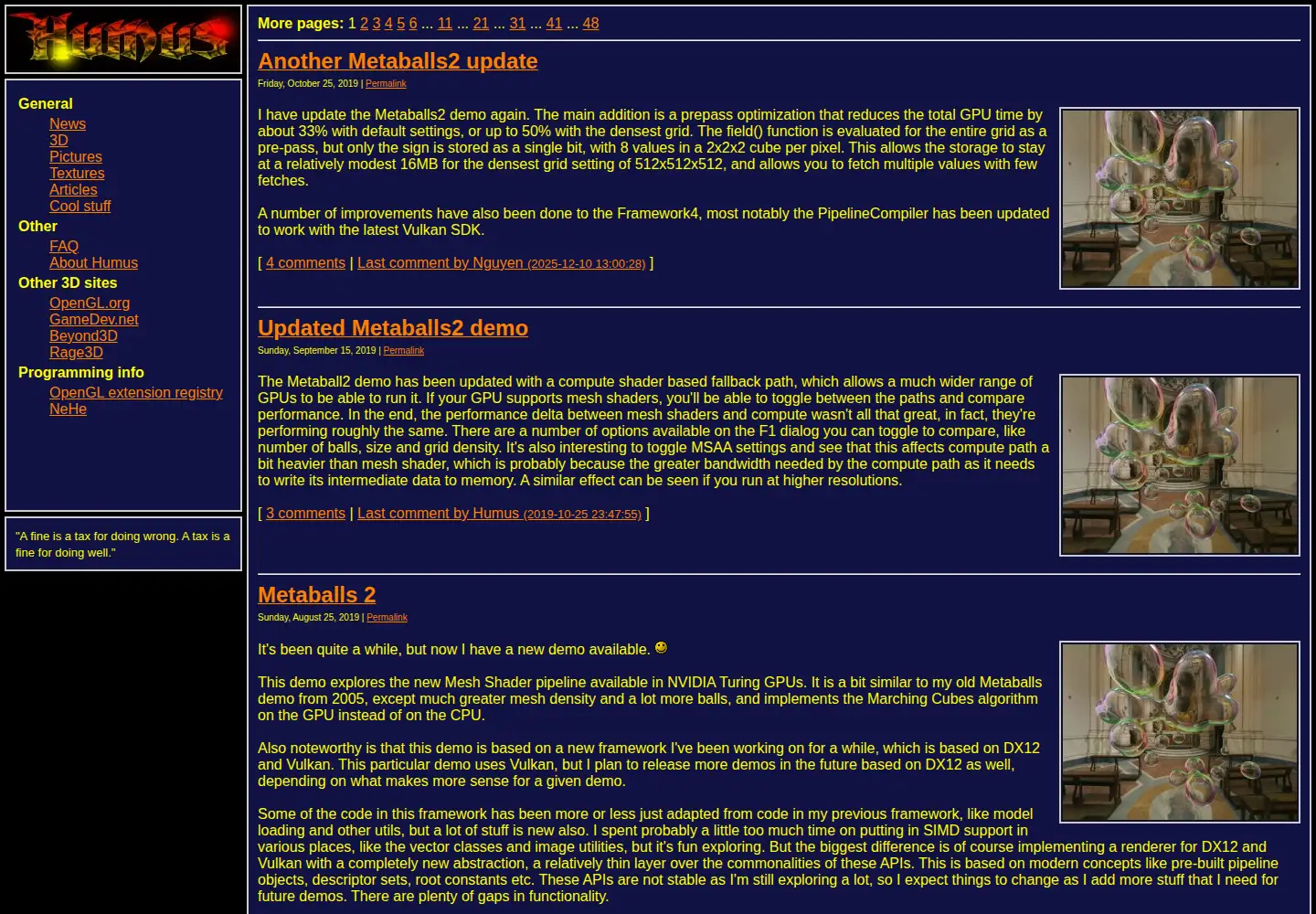 Captured homepage of humus.name in the current scan