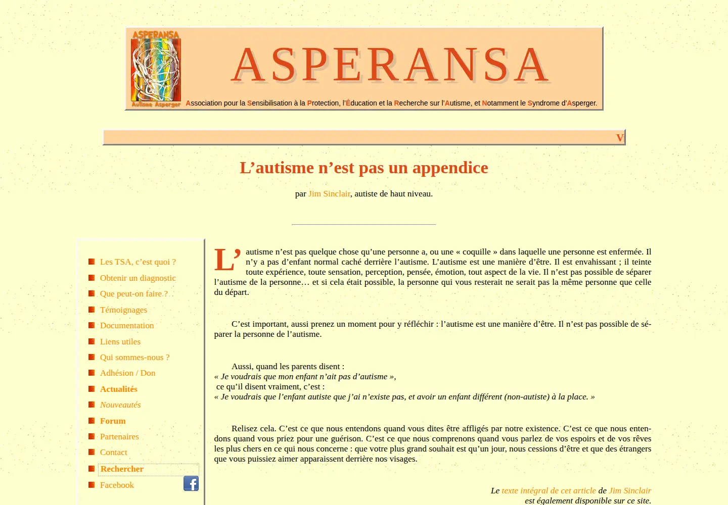 Captured homepage of asperansa.org in the current scan