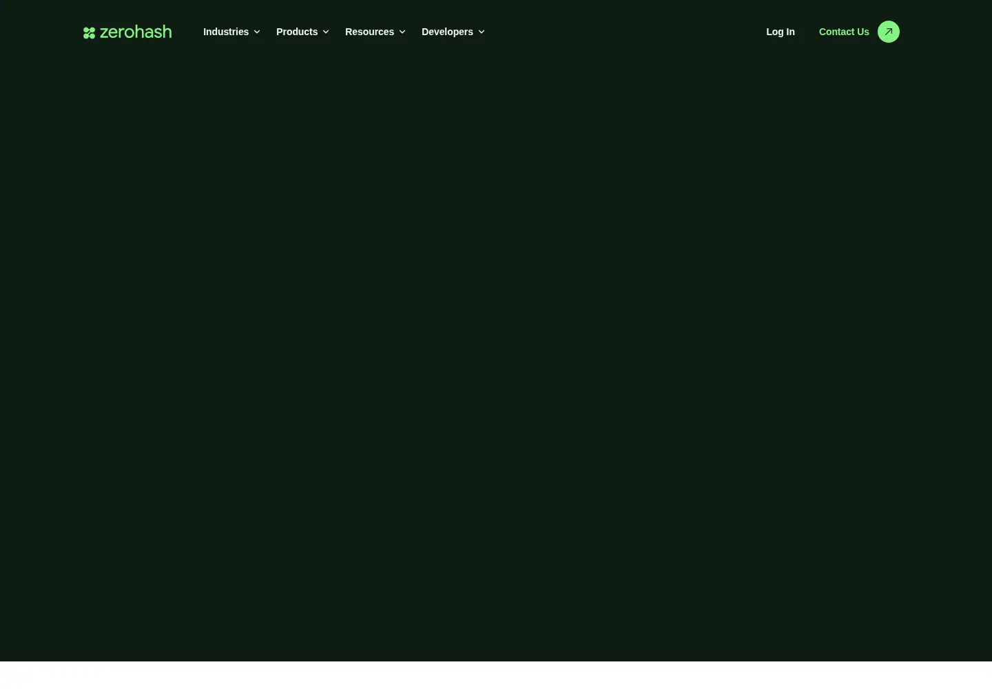 Captured homepage of zerohash.com in the current scan