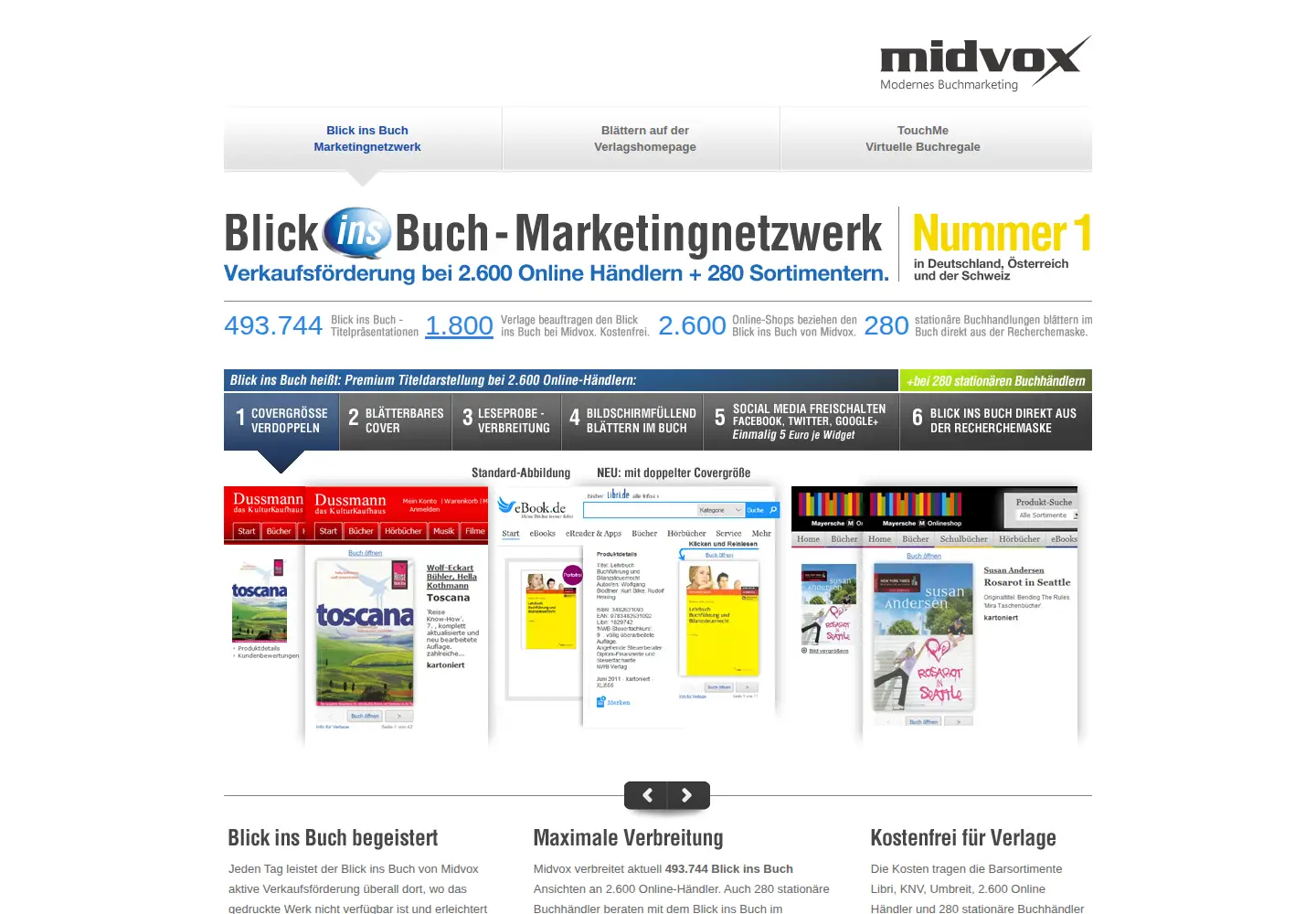 Screenshot of blickinsbuch.de