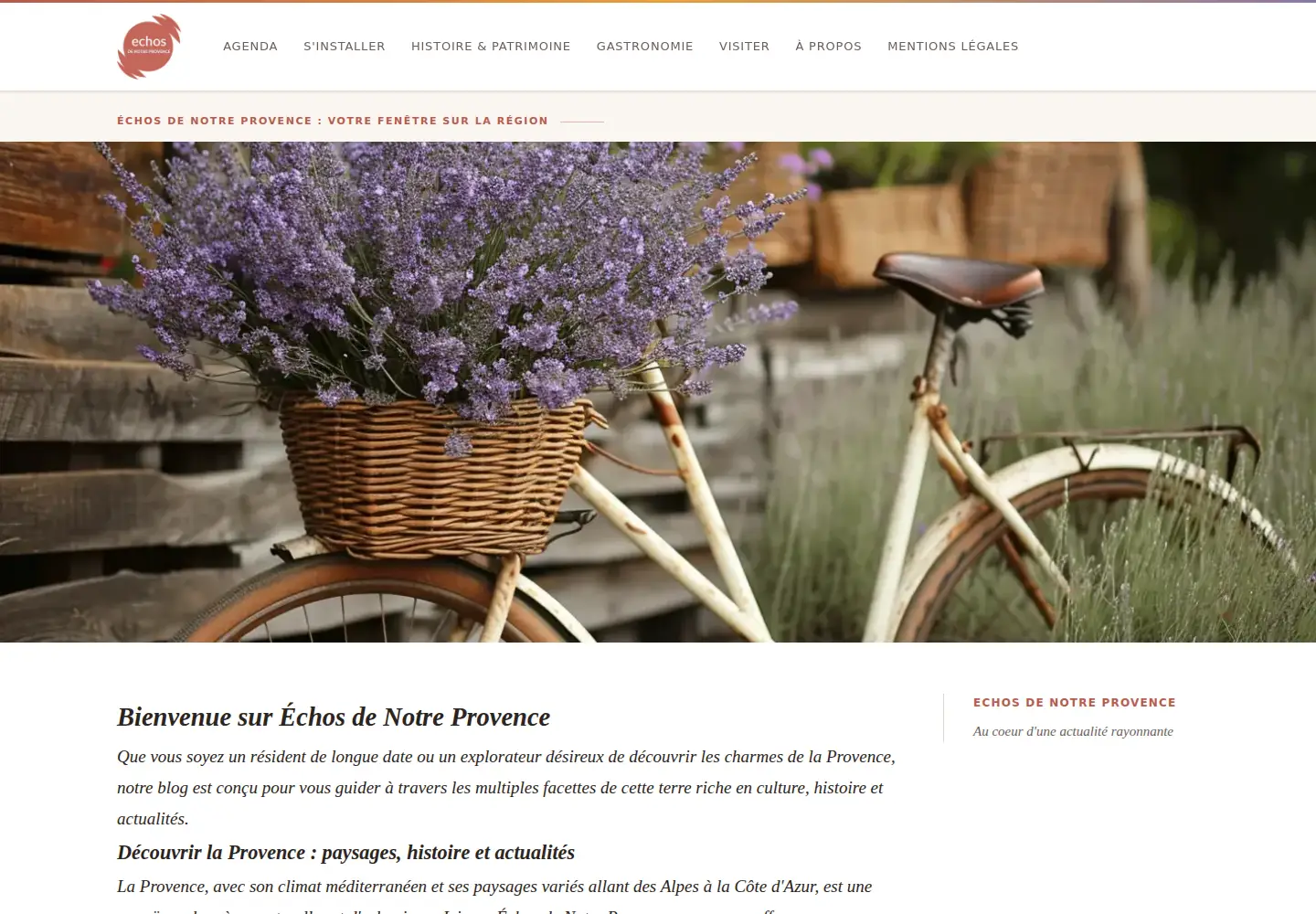 Captured homepage of notreprovence.fr in the current scan