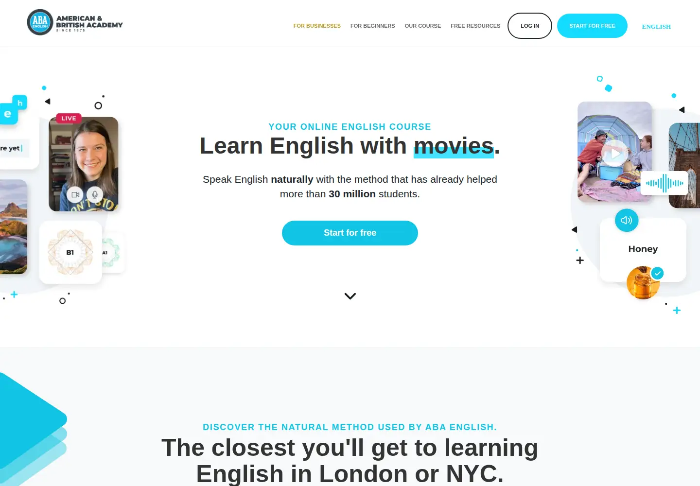 Screenshot of abaenglish.com