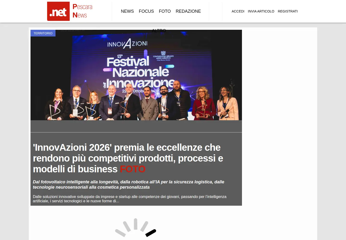 Screenshot of pescaranews.net