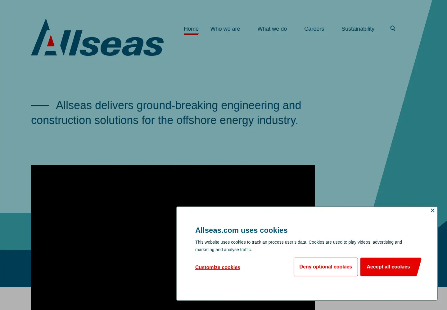 Captured homepage of allseas.com in the current scan