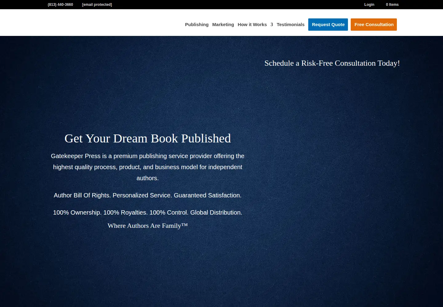Captured homepage of gatekeeperpress.com in the current scan