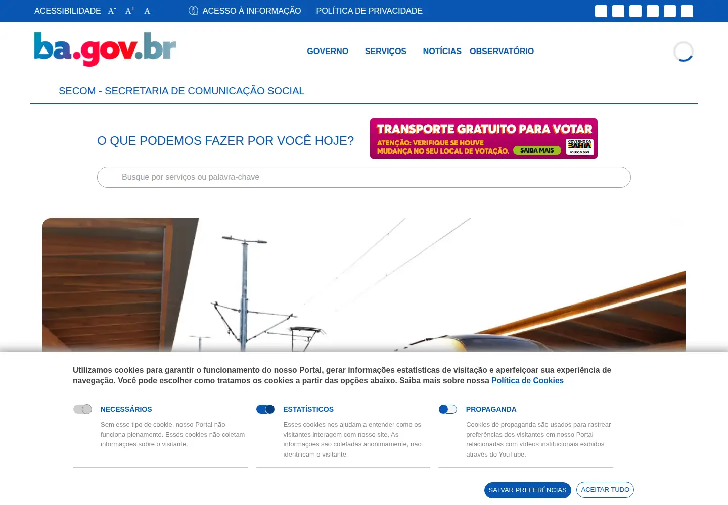 Screenshot of secom.ba.gov.br