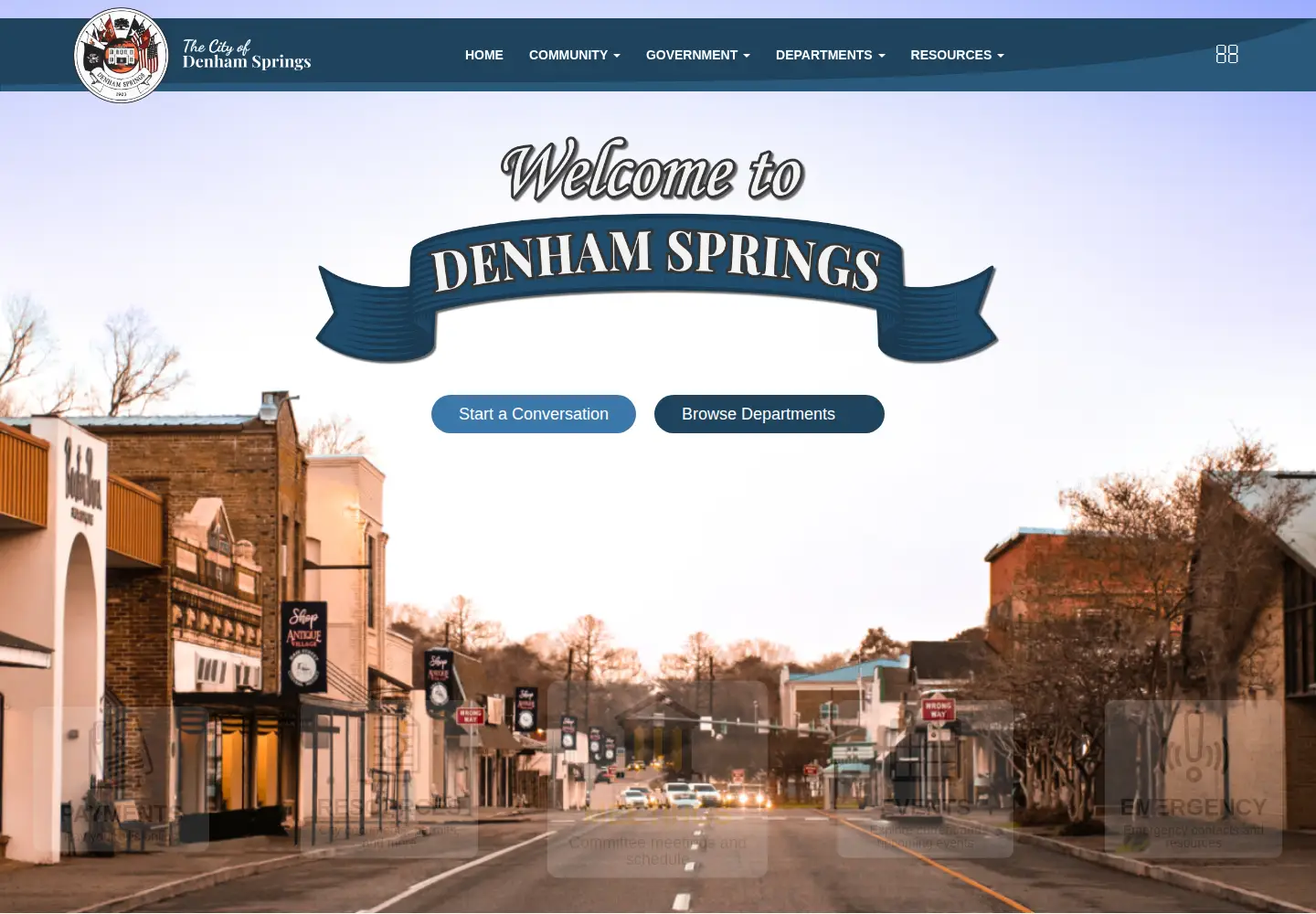 Screenshot of cityofdenhamsprings.com