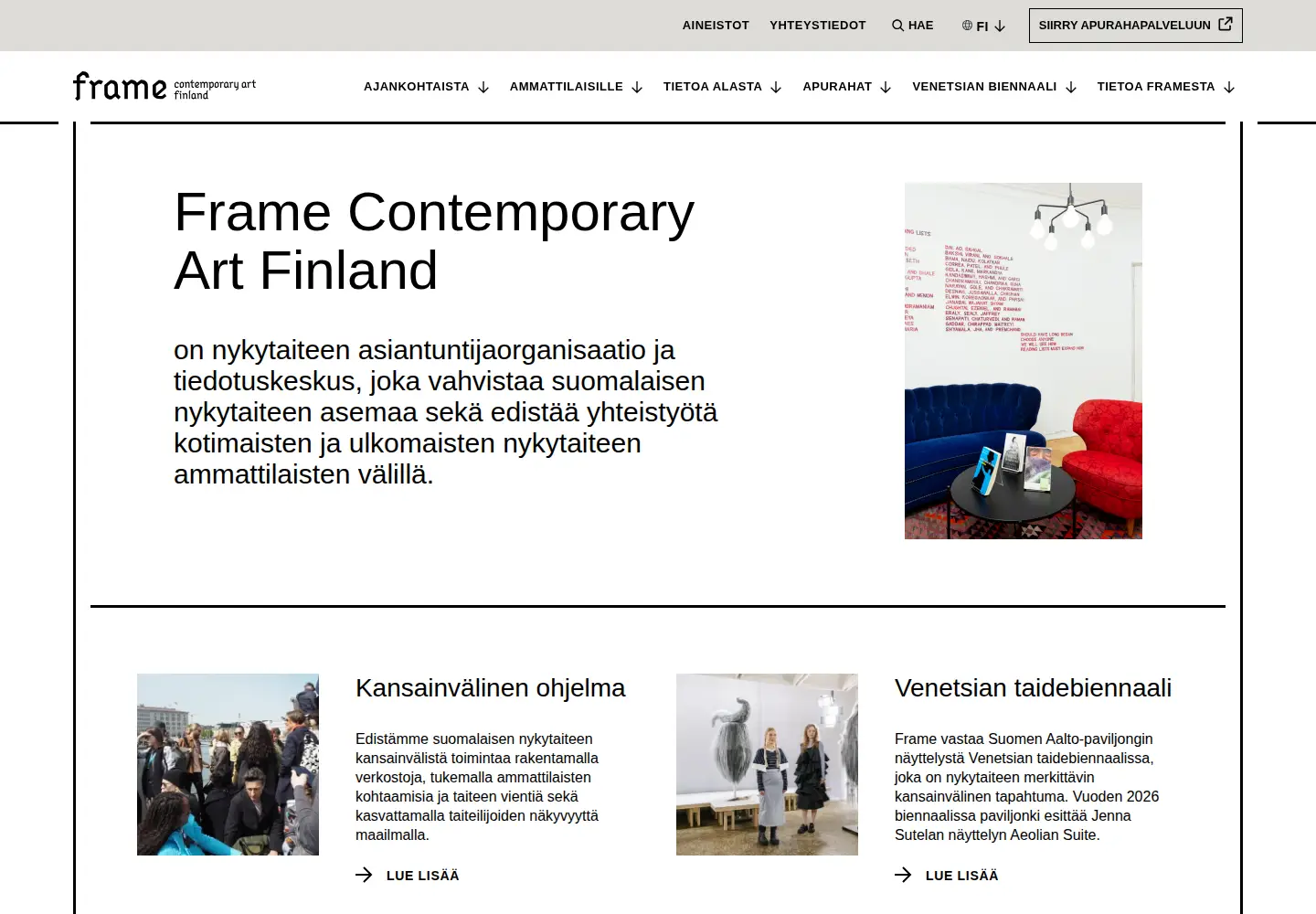 Screenshot of frame-finland.fi