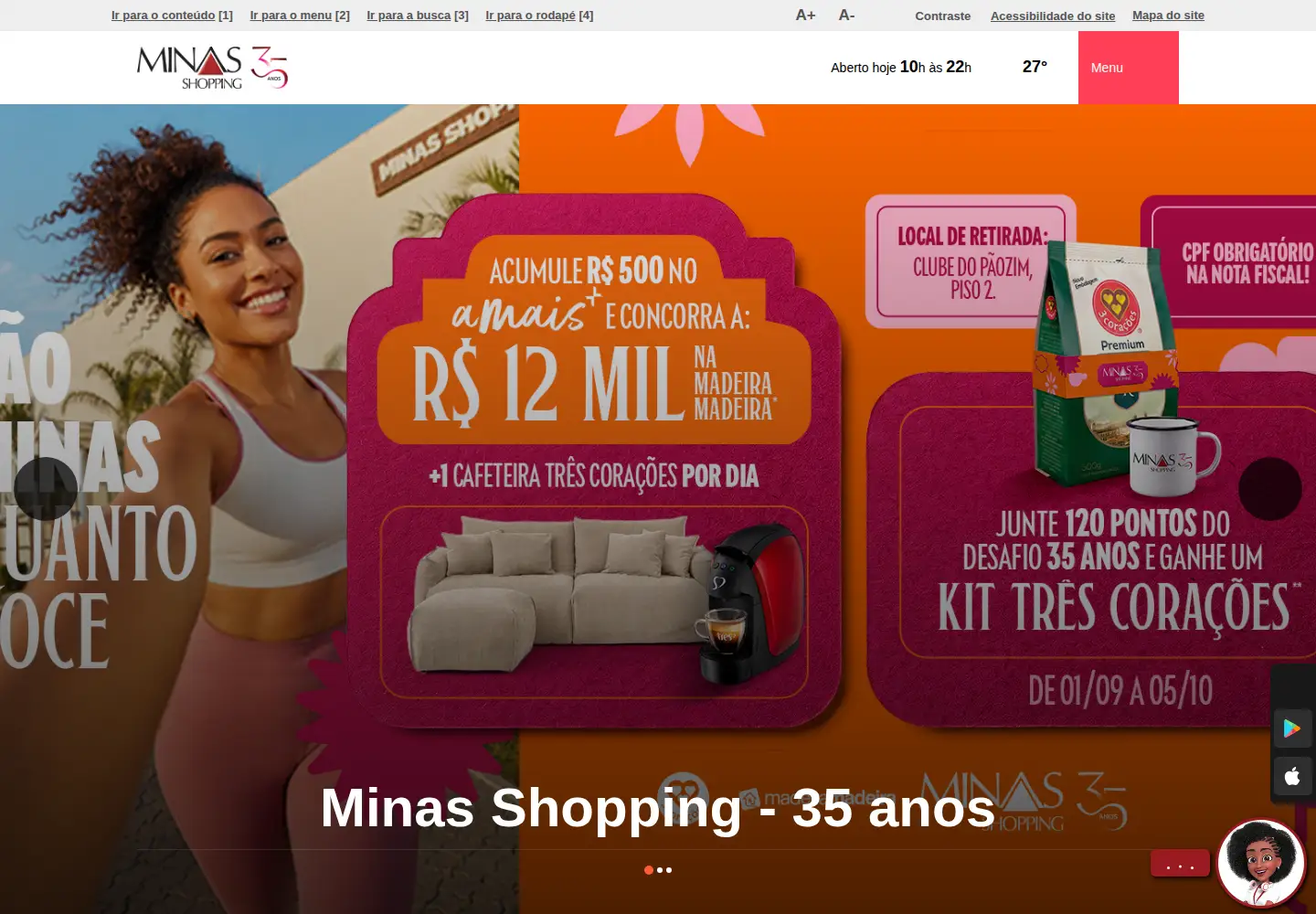 Screenshot of minasshopping.com.br